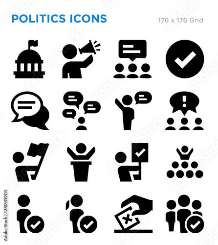 Politics Vector Icon Set