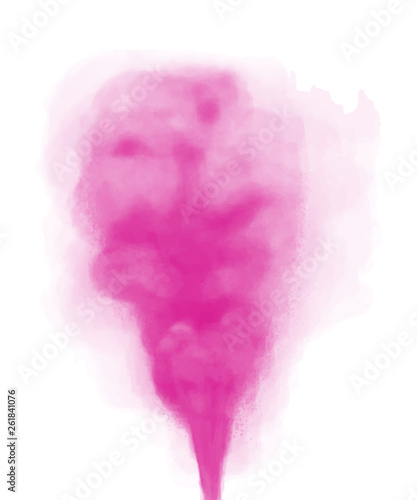 Realistic burning pink color smoke firework vector illustration. Exclusive holiday item for websites, web design, mobile app