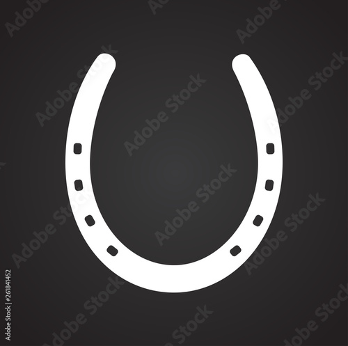 Horse shoe icon on background for graphic and web design. Simple vector sign. Internet concept symbol for website button or mobile app.
