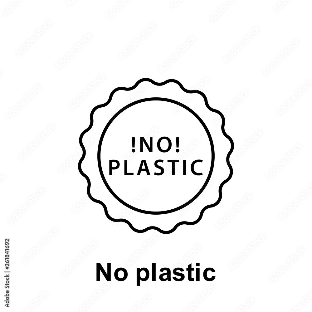 No plastic icon. Element of pollution problems icon. Thin line icon for website design and development, app development. Premium icon No plastic icon. Element of pollution problems icon. Thin line icon for website design and development, app development. Premium icon