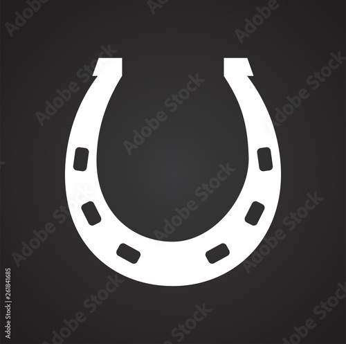 Horse shoe icon on background for graphic and web design. Simple vector sign. Internet concept symbol for website button or mobile app.