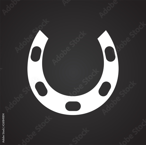 Horse shoe icon on background for graphic and web design. Simple vector sign. Internet concept symbol for website button or mobile app.