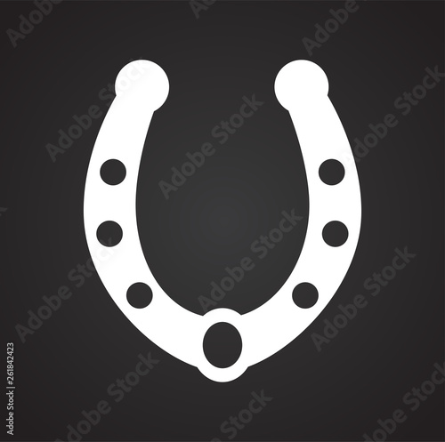 Horse shoe icon on background for graphic and web design. Simple vector sign. Internet concept symbol for website button or mobile app.