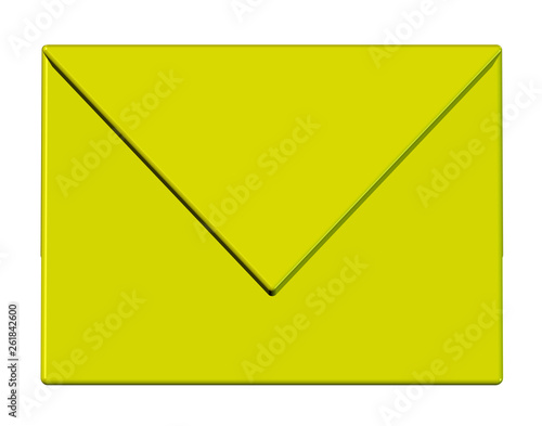 yellow envelope isolated on white background