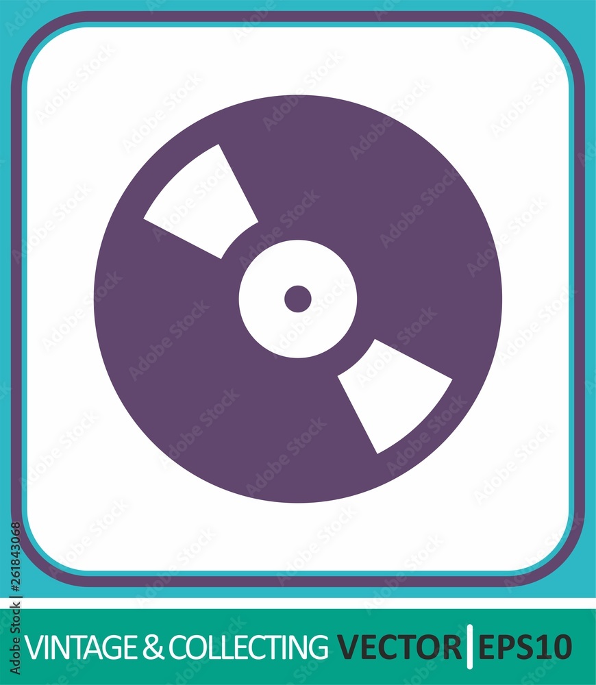vinyl disc. Vector Icon. Simple vector illustration for graphic and web design. vinyl disc. Vector Icon. Simple vector illustration for graphic and web design.