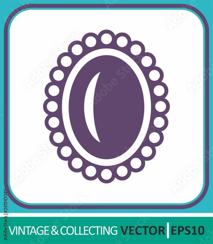 vintage brooch. Vector Icon. Simple vector illustration for graphic and web design.