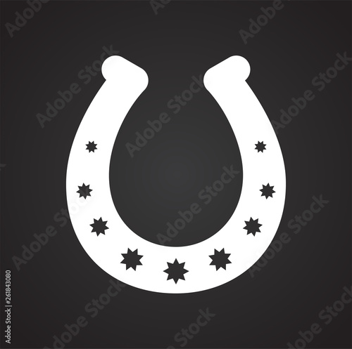 Horse shoe icon on background for graphic and web design. Simple vector sign. Internet concept symbol for website button or mobile app.