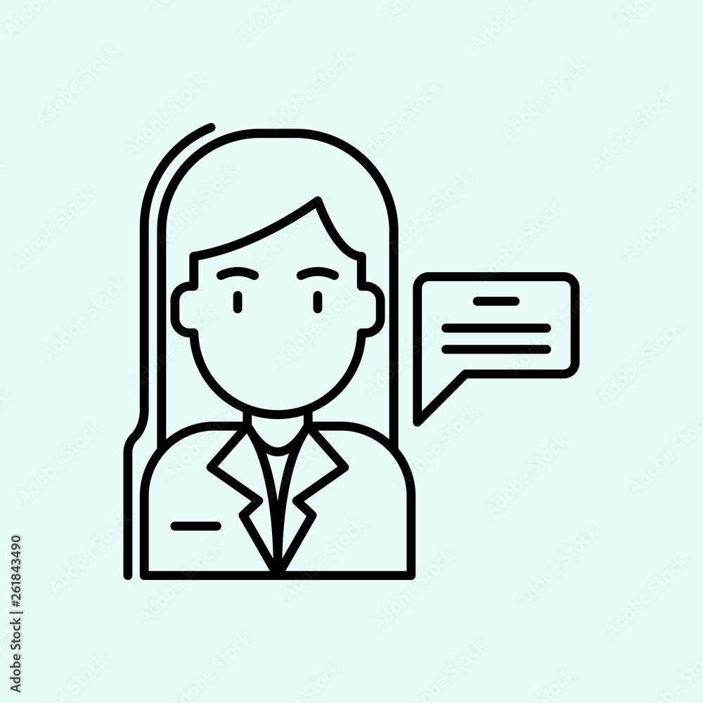 woman, femenine,speech bubbles icon. Element of Feminism for mobile concept and web apps icon. Outline, thin line icon for website design and development, app development woman, femenine,speech bubbles icon. Element of Feminism for mobile concept and web apps icon. Outline, thin line icon for website design and development, app development