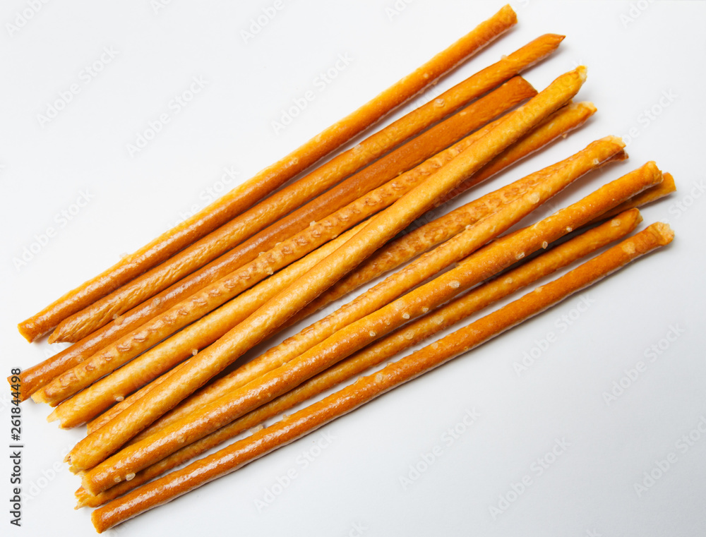 salty sticks on white background salty sticks on white background