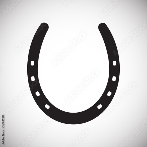 Horse shoe icon on background for graphic and web design. Simple vector sign. Internet concept symbol for website button or mobile app.
