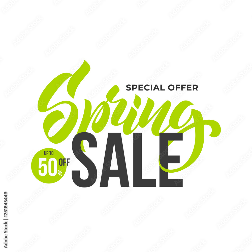 Fototapeta premium Spring Sale. Special offer. Discount banner template. 