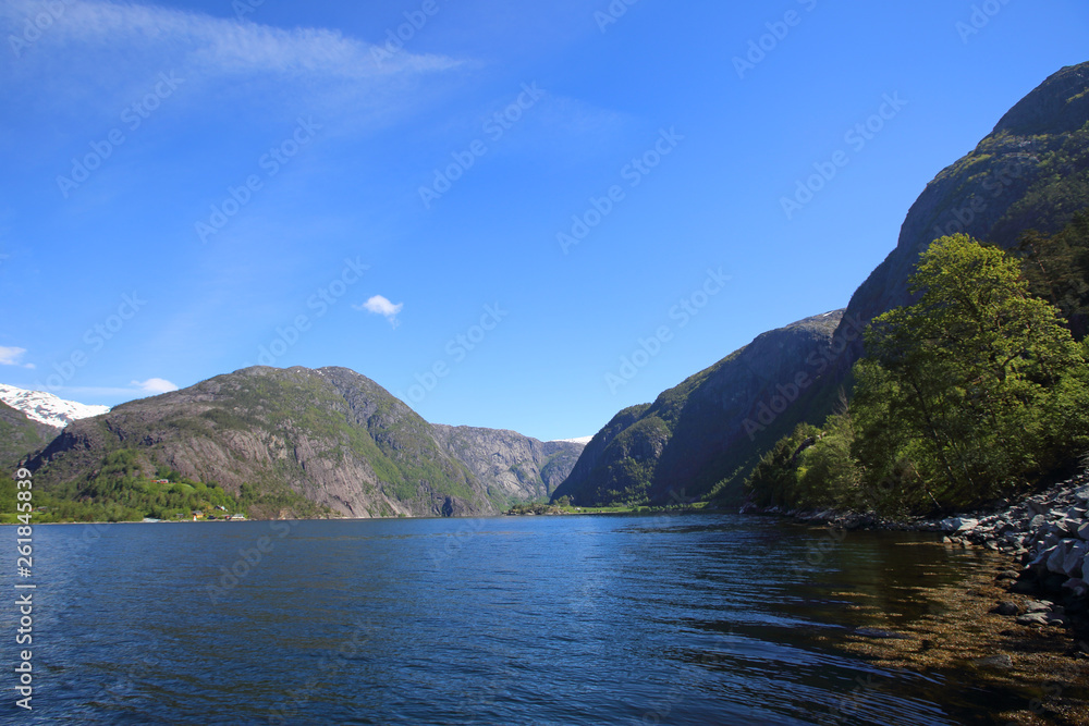 Fjord and mountains