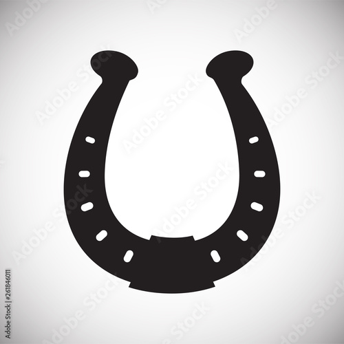 Horse shoe icon on background for graphic and web design. Simple vector sign. Internet concept symbol for website button or mobile app.
