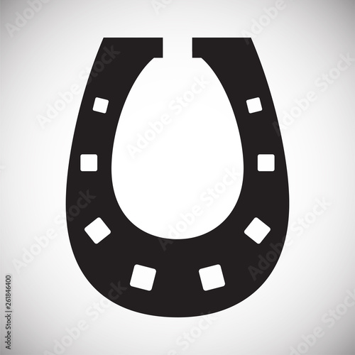 Horse shoe icon on background for graphic and web design. Simple vector sign. Internet concept symbol for website button or mobile app.