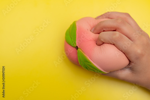 squishy toy in children's hands