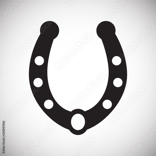 Horse shoe icon on background for graphic and web design. Simple vector sign. Internet concept symbol for website button or mobile app.