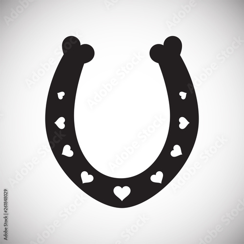 Horse shoe icon on background for graphic and web design. Simple vector sign. Internet concept symbol for website button or mobile app.