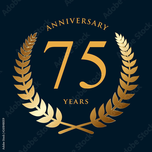 seventy five years of anniversary. Isolated vector illustration