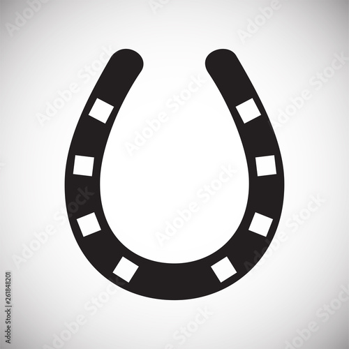 Horse shoe icon on background for graphic and web design. Simple vector sign. Internet concept symbol for website button or mobile app.