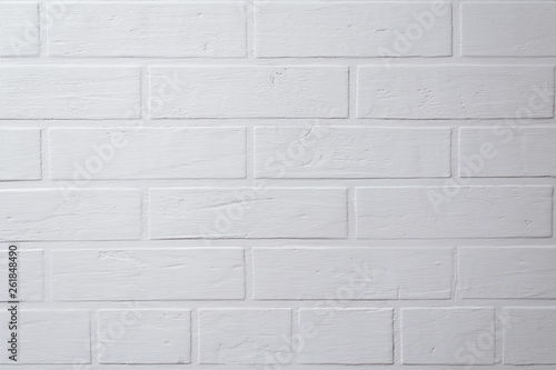 Texture of white brick wall for background.