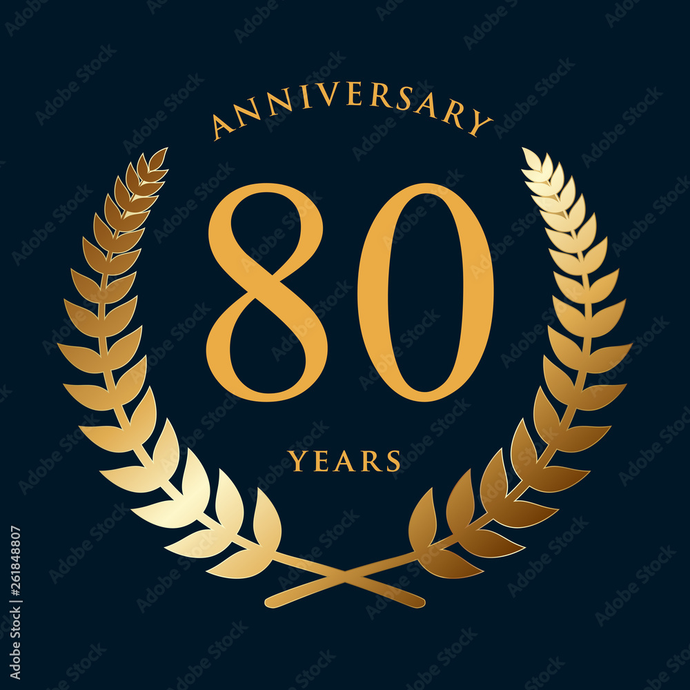 Eighty years of anniversary. Isolated vector illustration Eighty years of anniversary. Isolated vector illustration