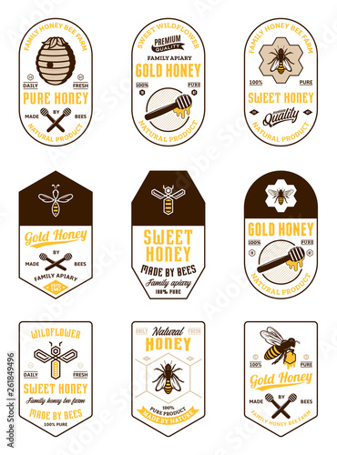 Vector honey vintage logo