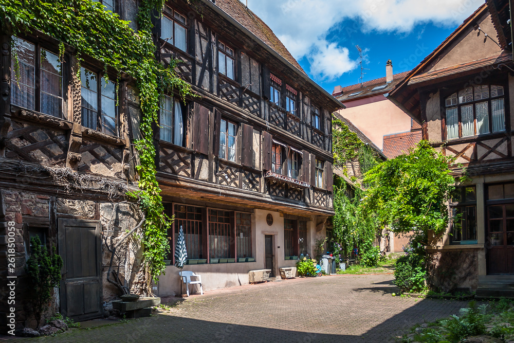 Traditional half-timbered architecture in Obernai France