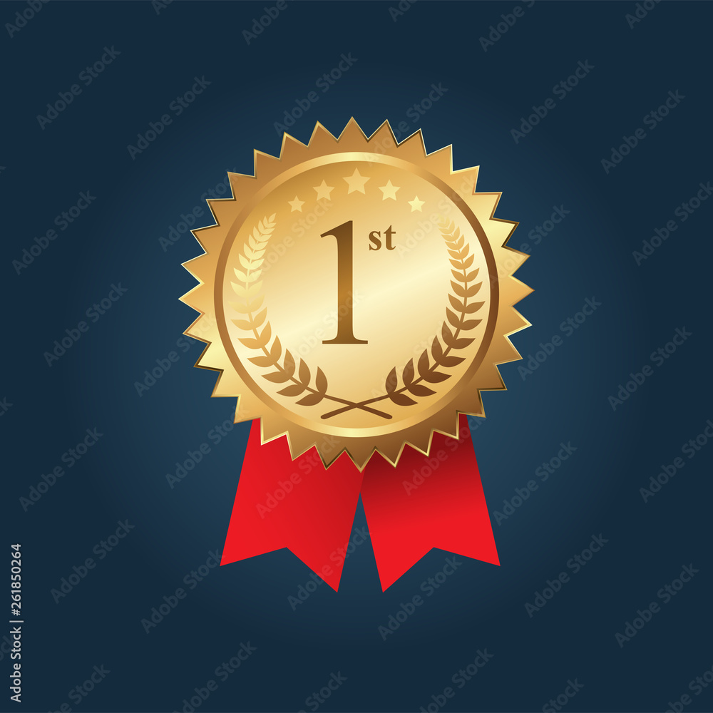 Gold medal for the first place. vector illustration Gold medal for the first place. vector illustration