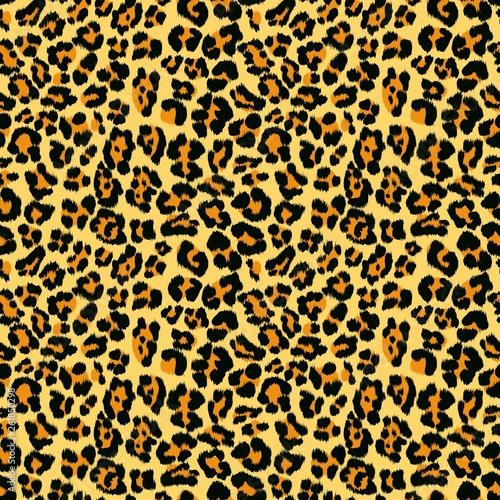 Seamless pattern which imitate leopard skin. Seamless background of Africa wild animal. Leopard pattern for textile, fabric, print, wrapping 