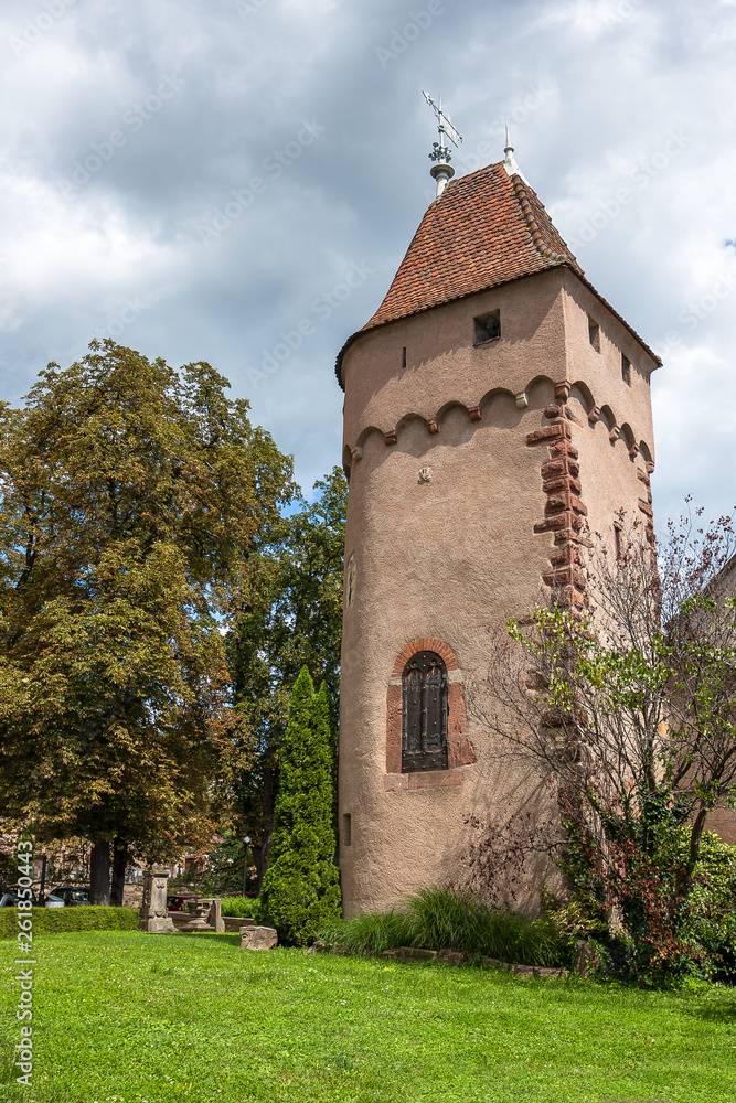 France, Alsace, a middle age tower in Obernai