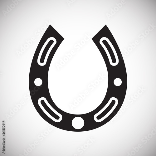 Horse shoe icon on background for graphic and web design. Simple vector sign. Internet concept symbol for website button or mobile app.