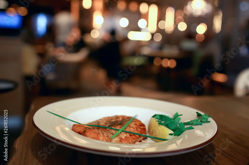 blurred background in restaurant interior   serving and details in blurred bokeh background  concept catering  restaurant modern