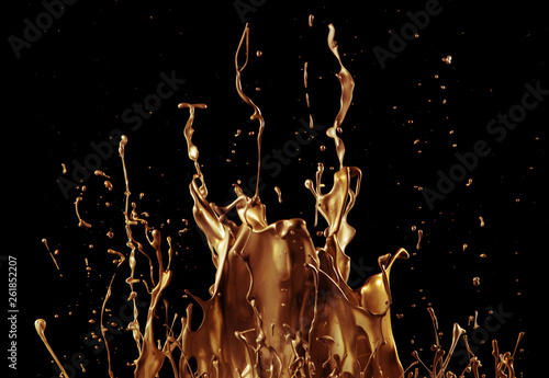 abstract golden liquid spla...
