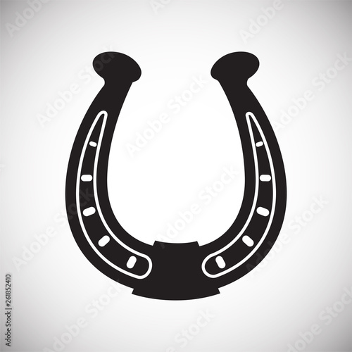 Horse shoe icon on background for graphic and web design. Simple vector sign. Internet concept symbol for website button or mobile app.