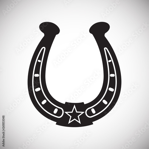 Horse shoe icon on background for graphic and web design. Simple vector sign. Internet concept symbol for website button or mobile app.