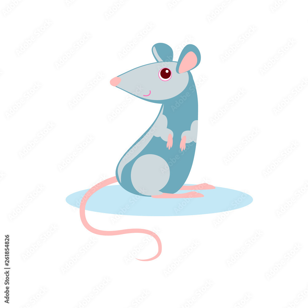 rat sitting on its hind legs and smiling. Symbol of Chinese new year. Vector. rat sitting on its hind legs and smiling. Symbol of Chinese new year. Vector.