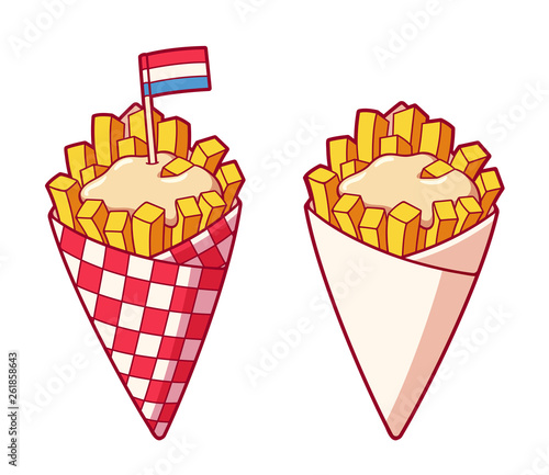 Dutch french fries in paper cone
