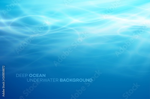 Blue deep water and sea abstract natural background. Vector illustration
