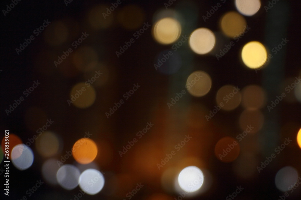 Fototapeta premium Abstract blurred lights in dark - texture for backdrop
