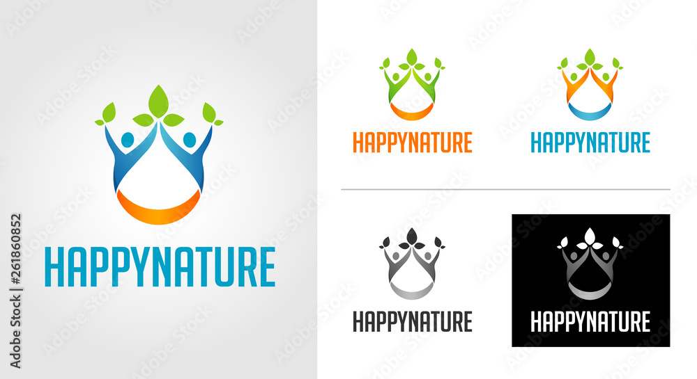 Happy Nature Logo Template Happy Nature Logo Template