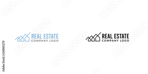 Black real estate logo with a house maze symbol 