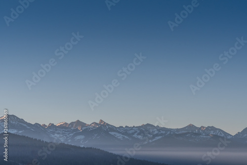 High Sierras with Light Blue Sky