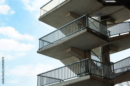 large outdoor concrete staircase in the open air