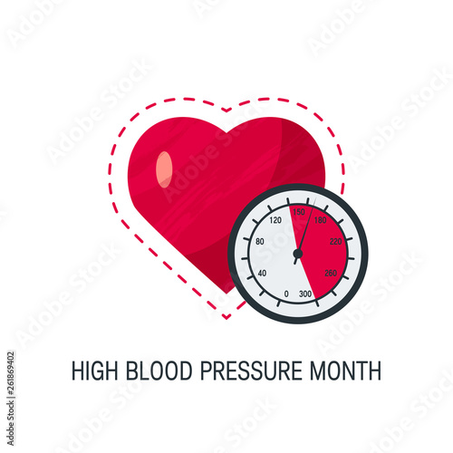 Blood pressure month concept in flat style