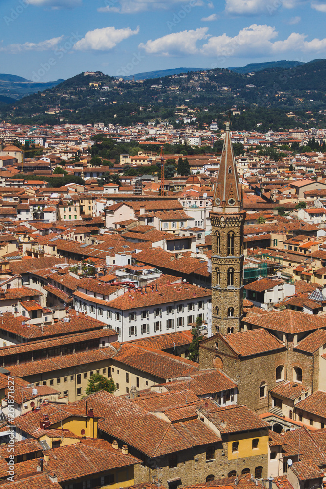 Tower, buildings and the city of Florence, Italy