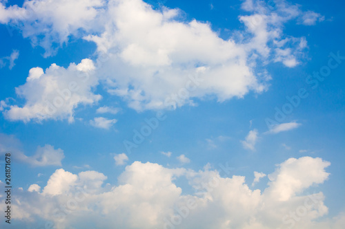 Blue sky and white cloudy for background.