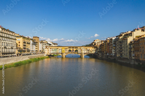 Ponte Vecchio of Arno river in Florence, Italy