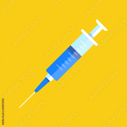 Syringe icon. Flat style design. Vector icon