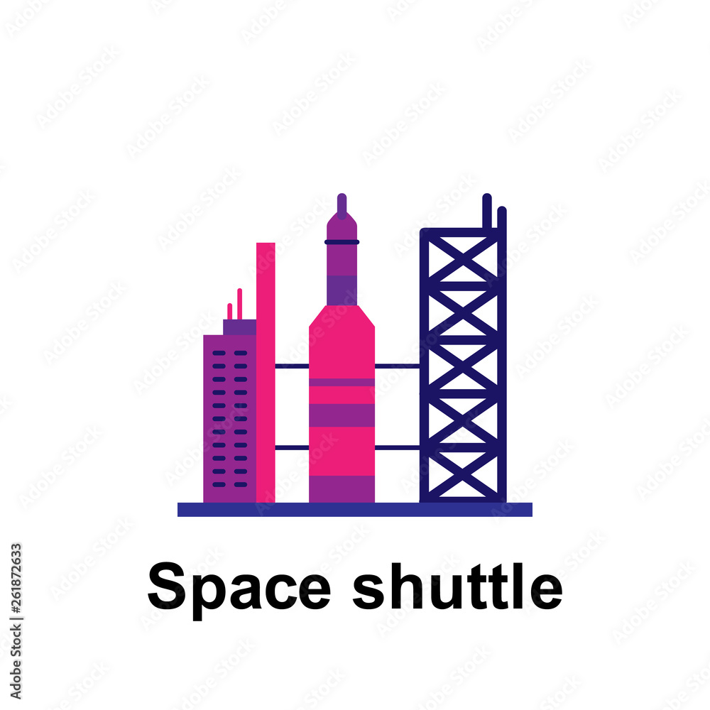 Space, space shuttle color icon. Element of color space icon. Premium quality graphic design icon. Signs and symbols collection icon for websites, web design