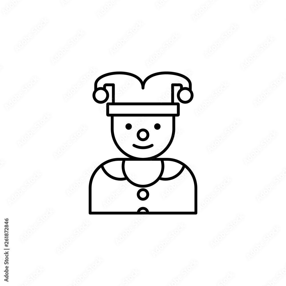 clown icon. Element of carnival and amusement icon. Thin line icon for website design and development, app development. Premium icon clown icon. Element of carnival and amusement icon. Thin line icon for website design and development, app development. Premium icon